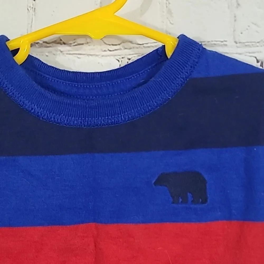 Boys 3T Toddler Blue Striped Long Sleeve Cotton T-Shirt Baby Clothes Shirts Tops